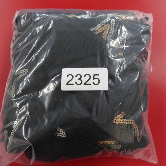 Vince Camuto Black Long Sleeve Mesh Dress with Sequin Stars Women's Size 10 - Picture 9 of 10